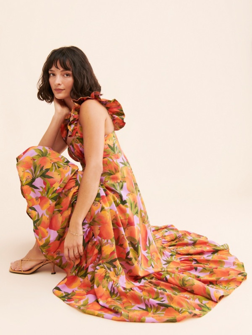 FARM Rio Mango Macaws Ruffle Cotton
Blend Maxi Dress - Picture 3 of 16